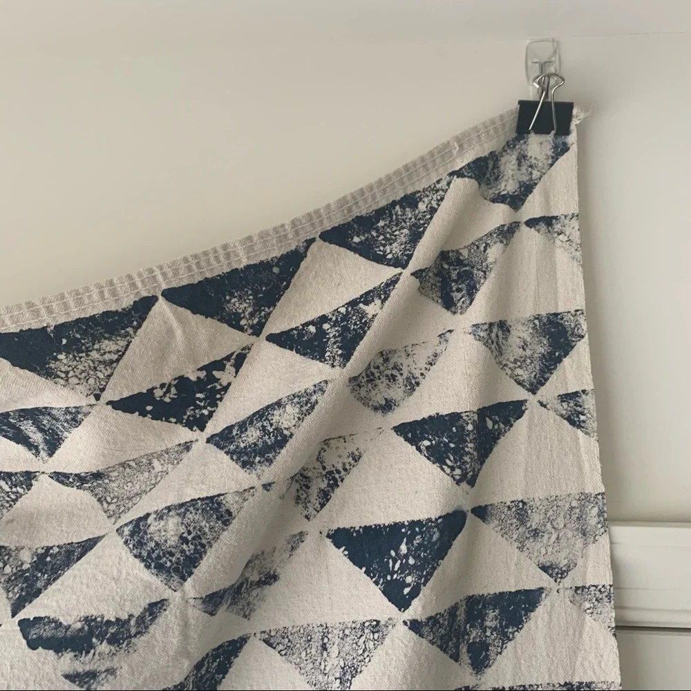 Handmade Blue Triangle Print Tapestry